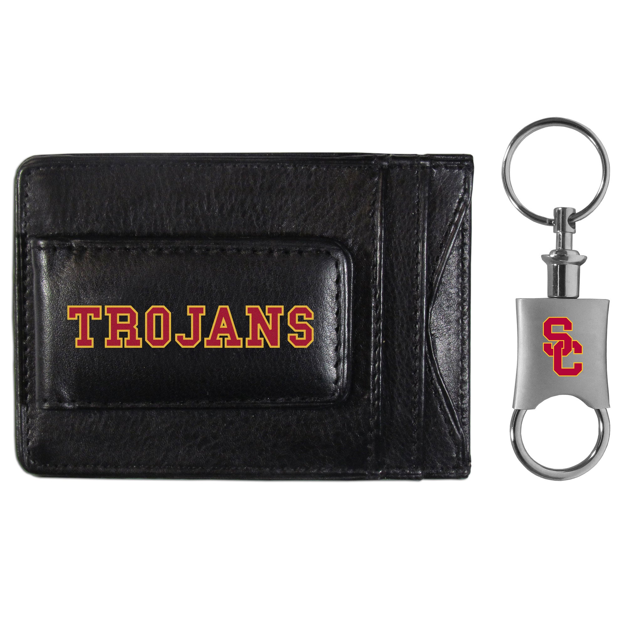 USC Trojans Leather Cash & Cardholder & Valet Key Chain