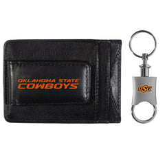 Oklahoma St. Cowboys Leather Cash & Cardholder & Valet Key Chain