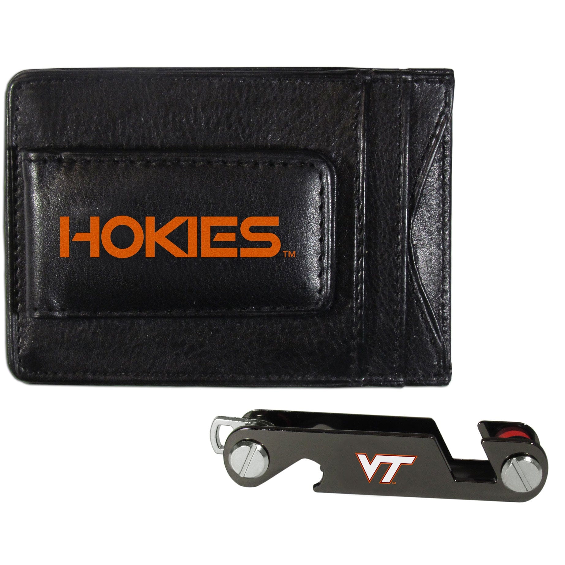 Virginia Tech Hokies Leather Cash & Cardholder & Key Organizer