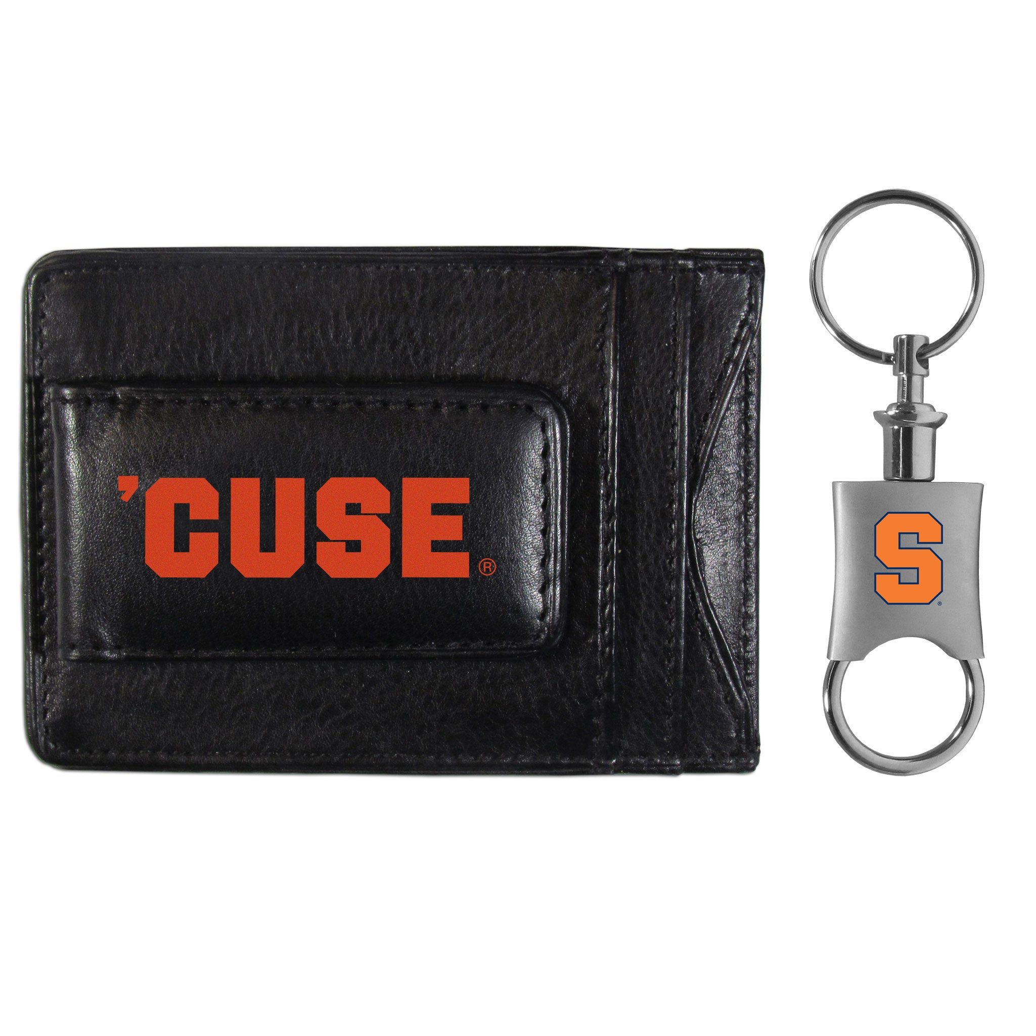 Syracuse Orange Leather Cash & Cardholder & Valet Key Chain