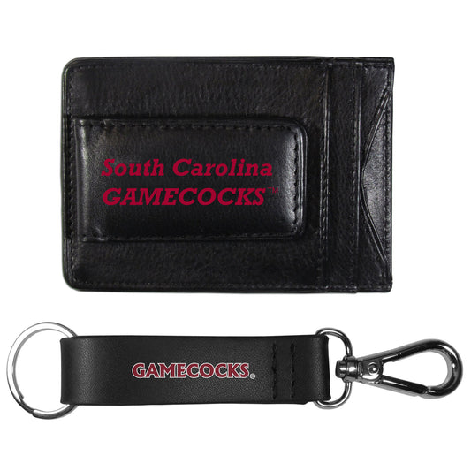 S. Carolina Gamecocks Leather Cash & Cardholder & Strap Key Chain