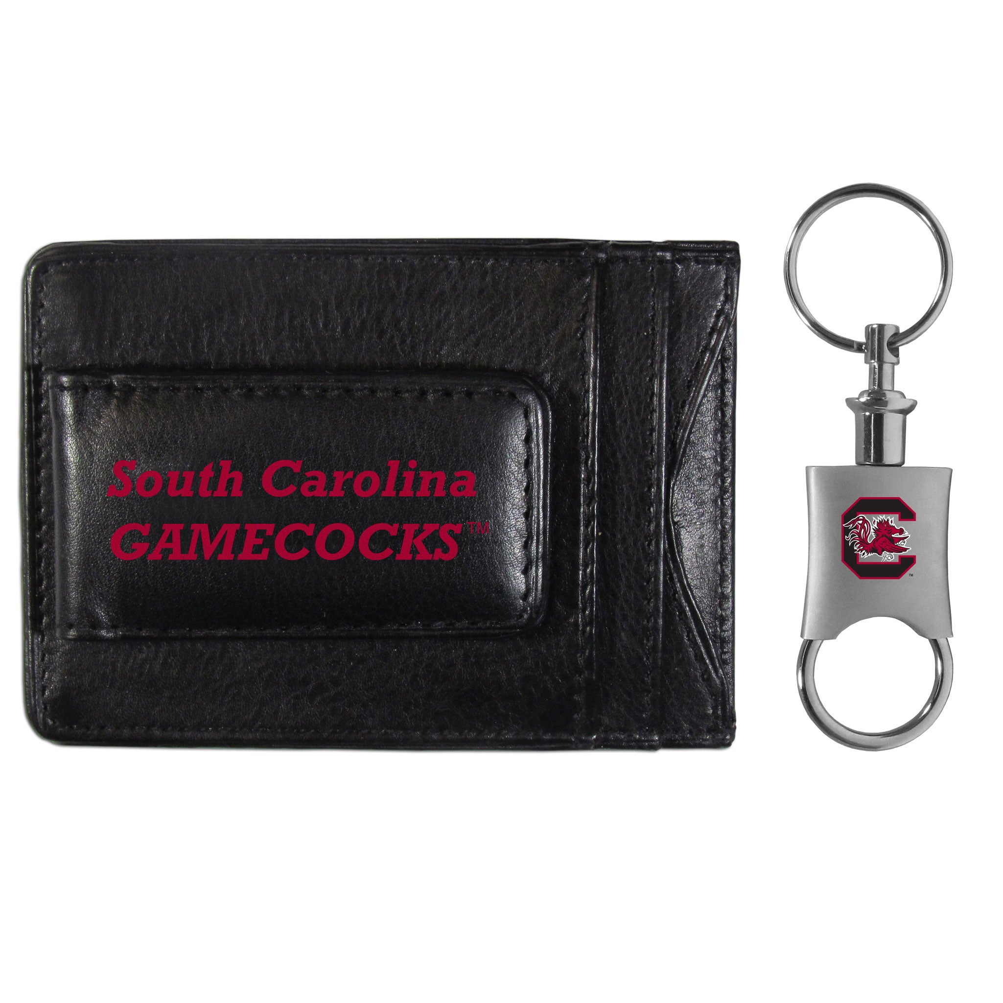 S. Carolina Gamecocks Leather Cash & Cardholder & Valet Key Chain