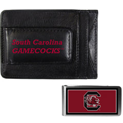 S. Carolina Gamecocks Leather Cash & Cardholder & Color Money Clip