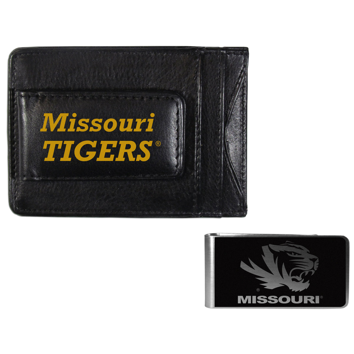 Missouri Tigers Leather Cash & Cardholder & Black Money Clip