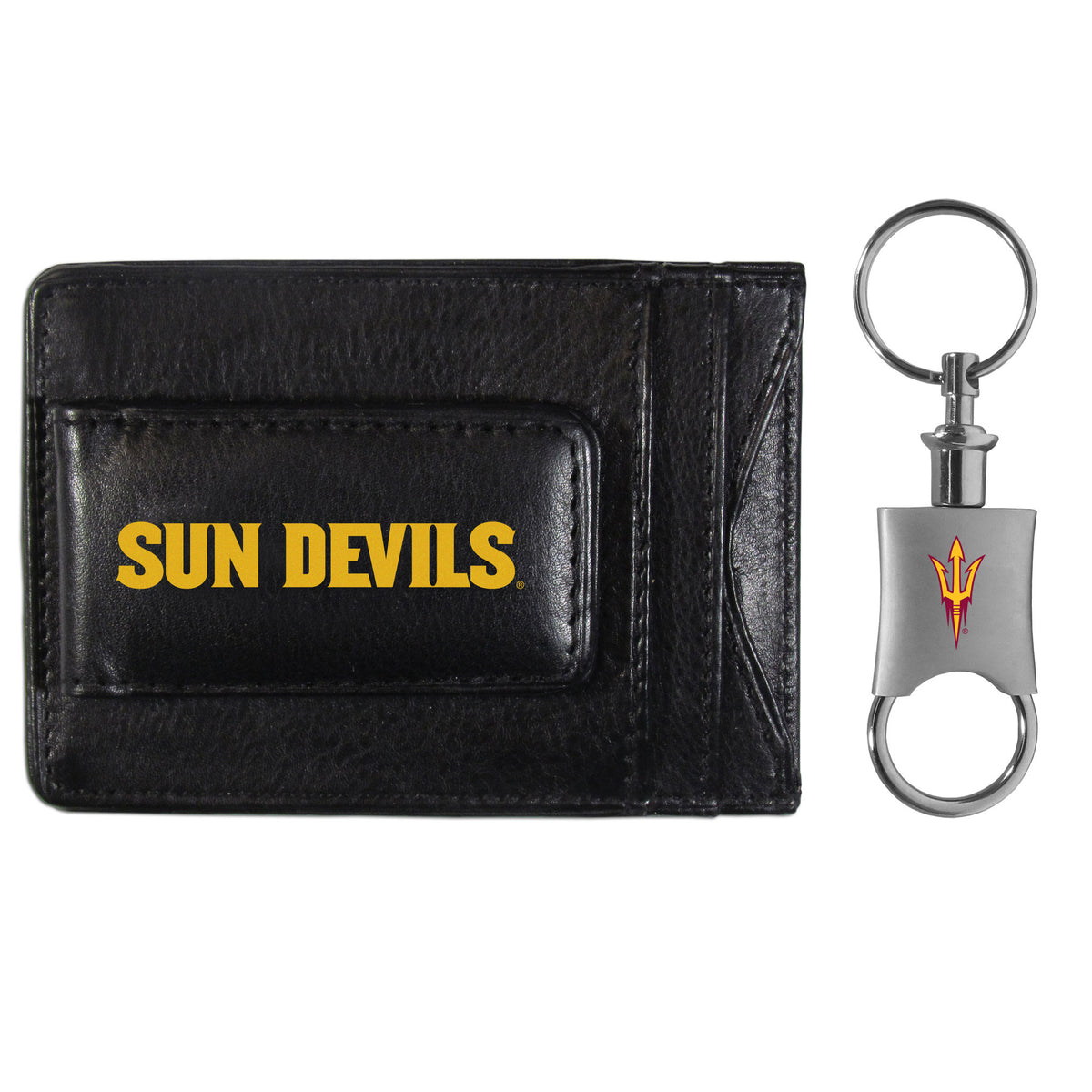 Arizona St. Sun Devils Leather Cash & Cardholder & Valet Key Chain