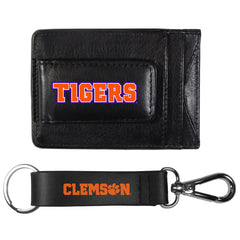 Clemson Tigers Leather Cash & Cardholder & Strap Key Chain