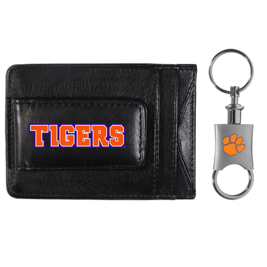 Clemson Tigers Leather Cash & Cardholder & Valet Key Chain