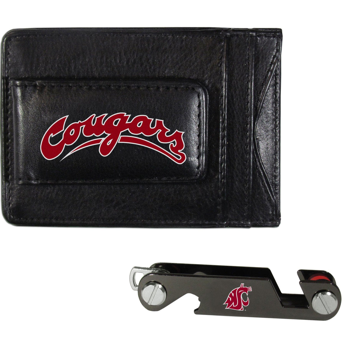 Washington St. Cougars Leather Cash & Cardholder & Key Organizer