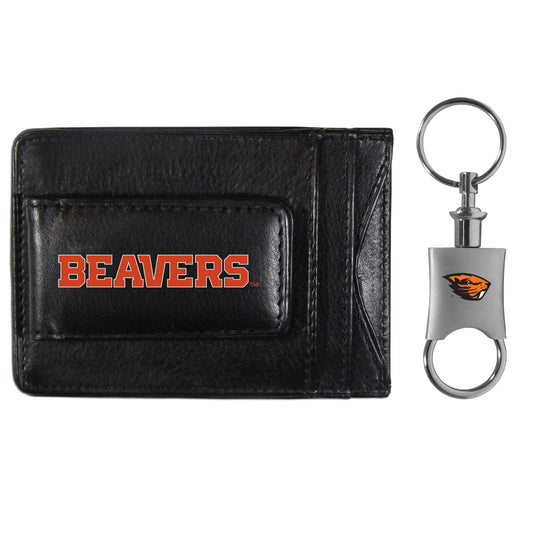 Oregon St. Beavers Leather Cash & Cardholder & Valet Key Chain - Oregon St. Beavers