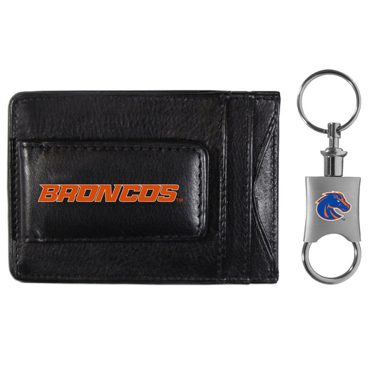 Boise St. Broncos Leather Cash & Cardholder & Valet Key Chain