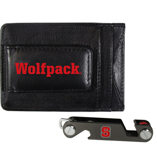 N. Carolina St. Wolfpack Leather Cash & Cardholder & Key Organizer