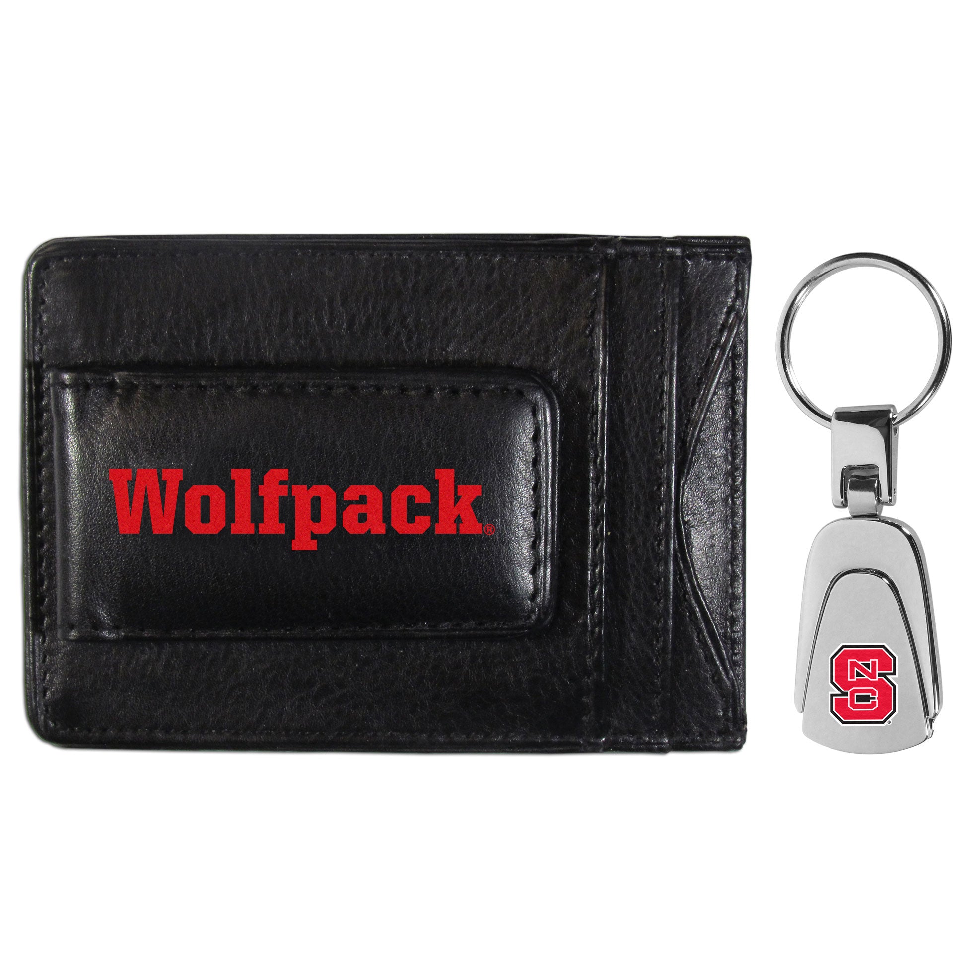 N. Carolina St. Wolfpack Leather Cash & Cardholder & Steel Key Chain