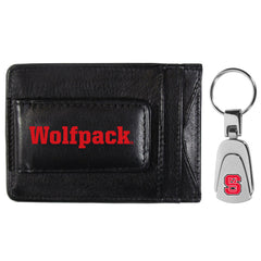 N. Carolina St. Wolfpack Leather Cash & Cardholder & Steel Key Chain