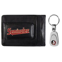 Florida St. Seminoles Leather Cash & Cardholder & Steel Key Chain - Florida St. Seminoles