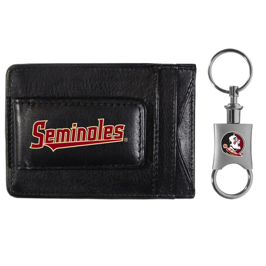 Florida St. Seminoles Leather Cash & Cardholder & Valet Key Chain