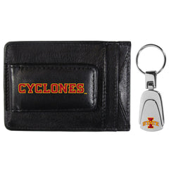 Iowa St. Cyclones Leather Cash & Cardholder & Steel Key Chain