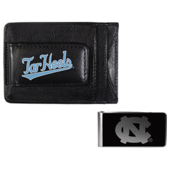 N. Carolina Tar Heels Leather Cash & Cardholder & Black Money Clip