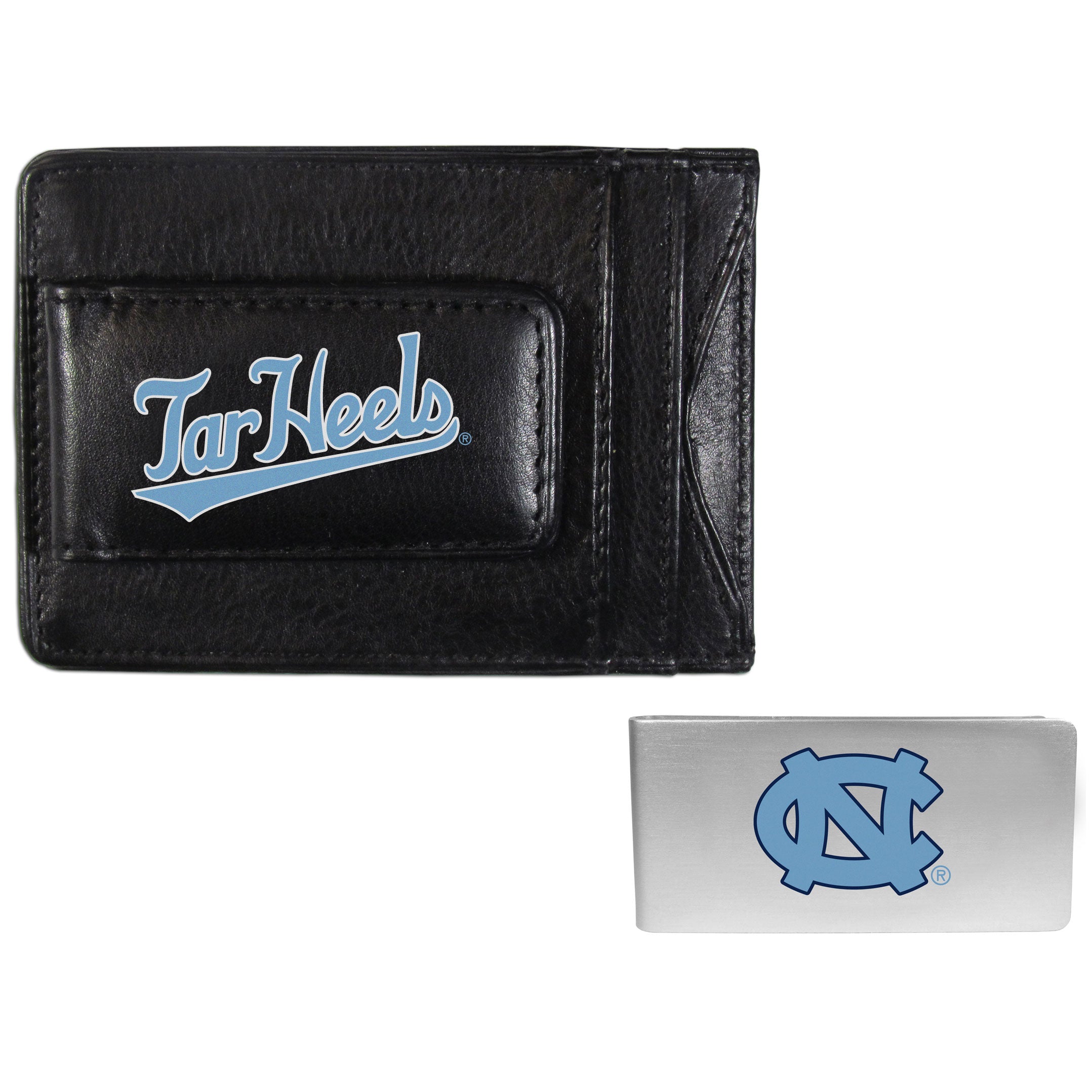 N. Carolina Tar Heels Leather Cash & Cardholder & Money Clip