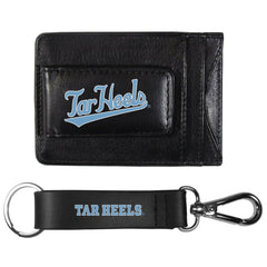 N. Carolina Tar Heels Leather Cash & Cardholder & Strap Key Chain