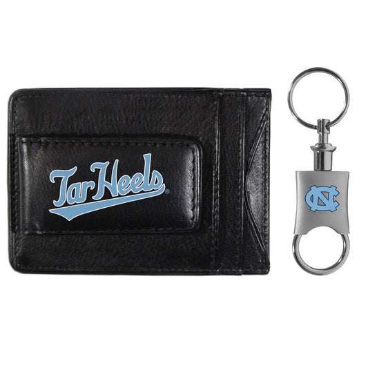 N. Carolina Tar Heels Leather Cash & Cardholder & Valet Key Chain