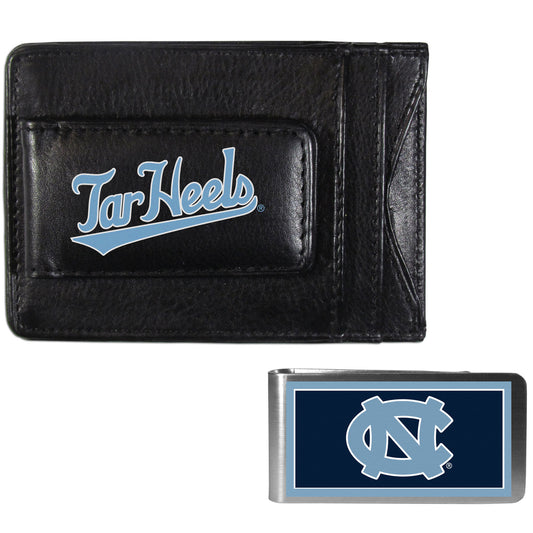 N. Carolina Tar Heels Leather Cash & Cardholder & Color Money Clip