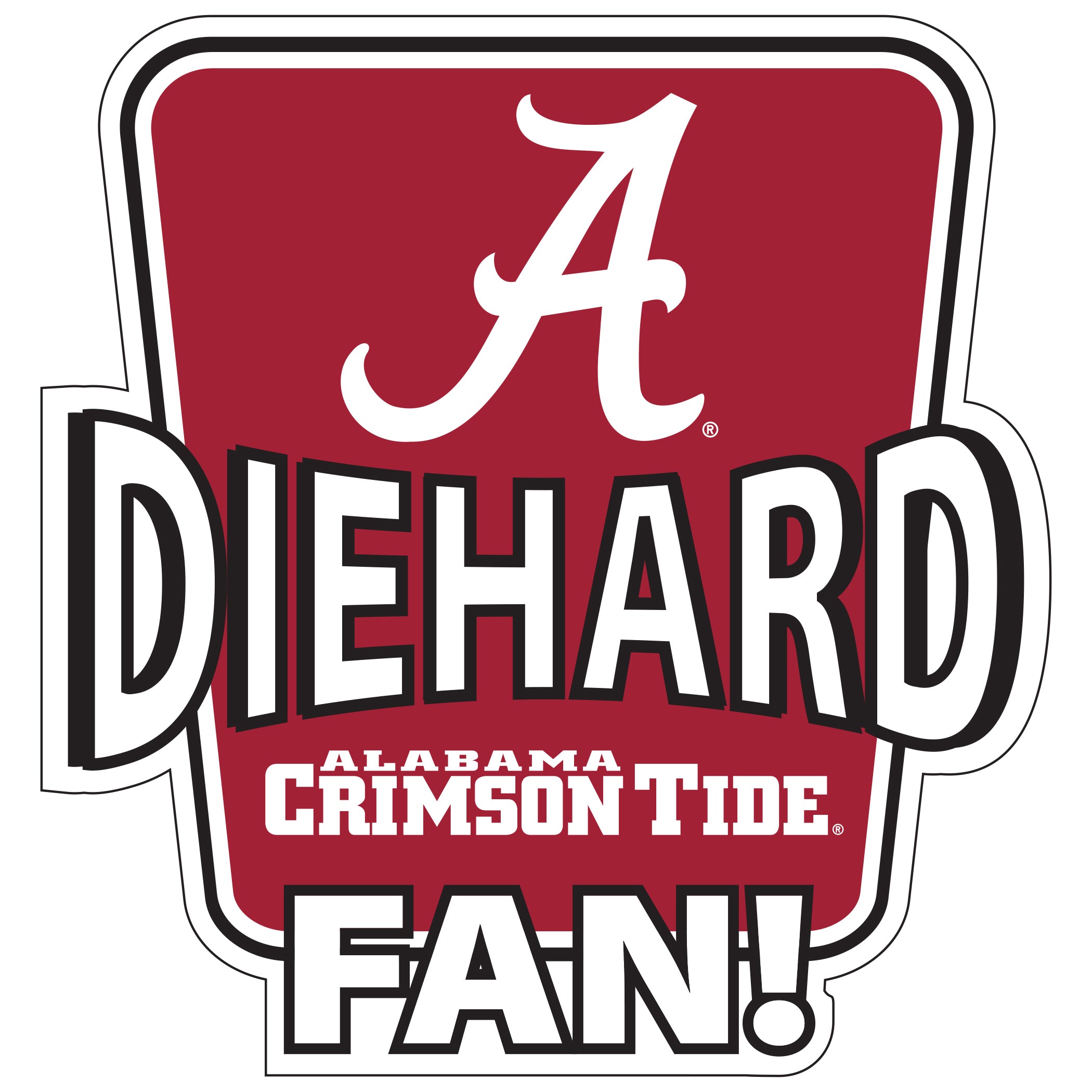 Alabama Crimson Tide Die-Hard Fan Auto Decal