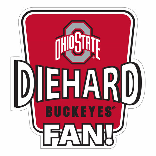 Ohio St. Buckeyes Die-Hard Fan Auto Decal - Ohio St. Buckeyes