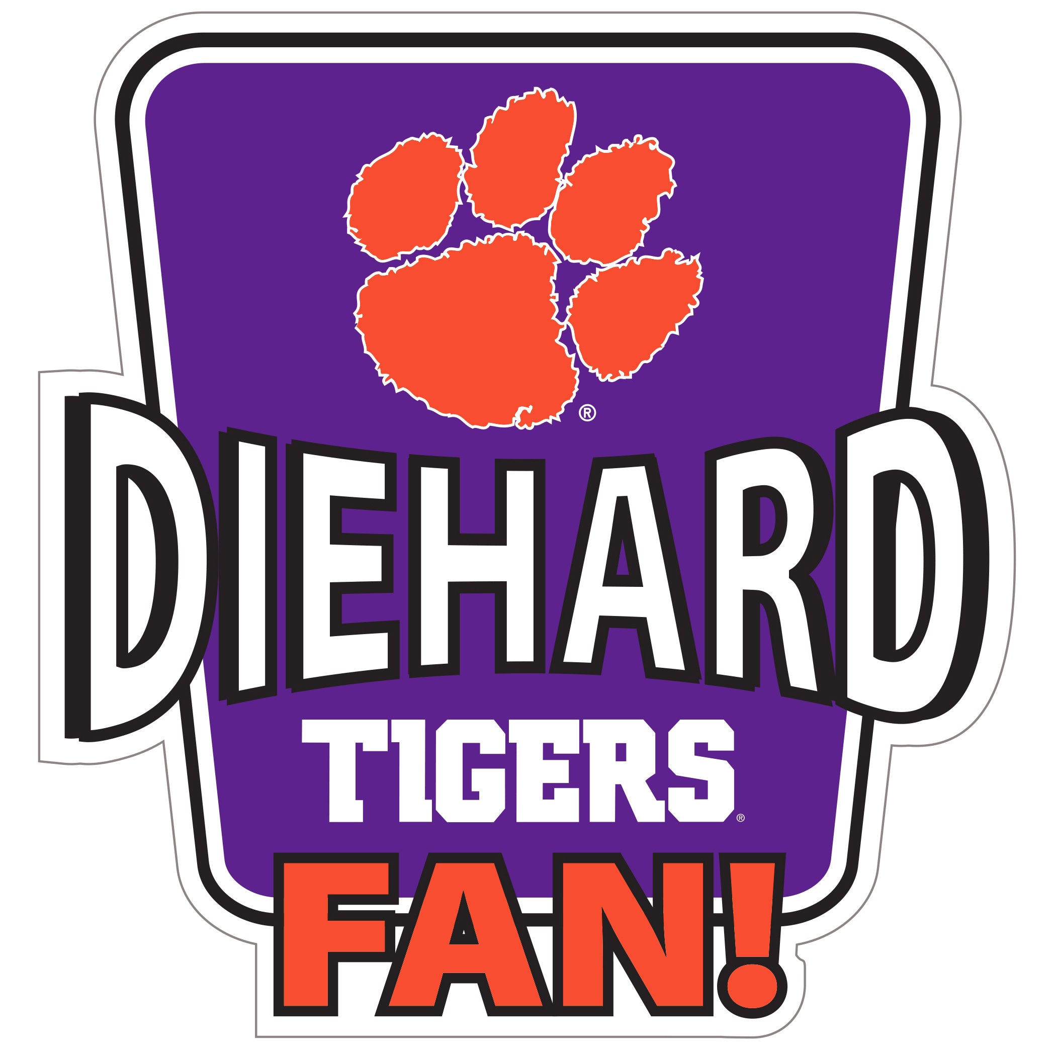 Clemson Tigers Die-Hard Fan Auto Decal