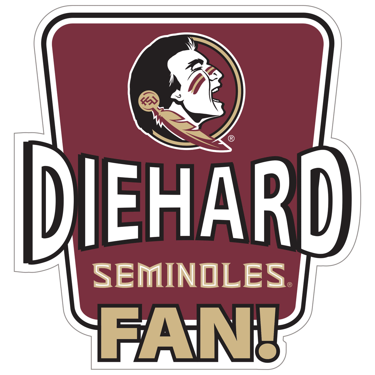 Florida St. Seminoles Die-Hard Fan Auto Decal