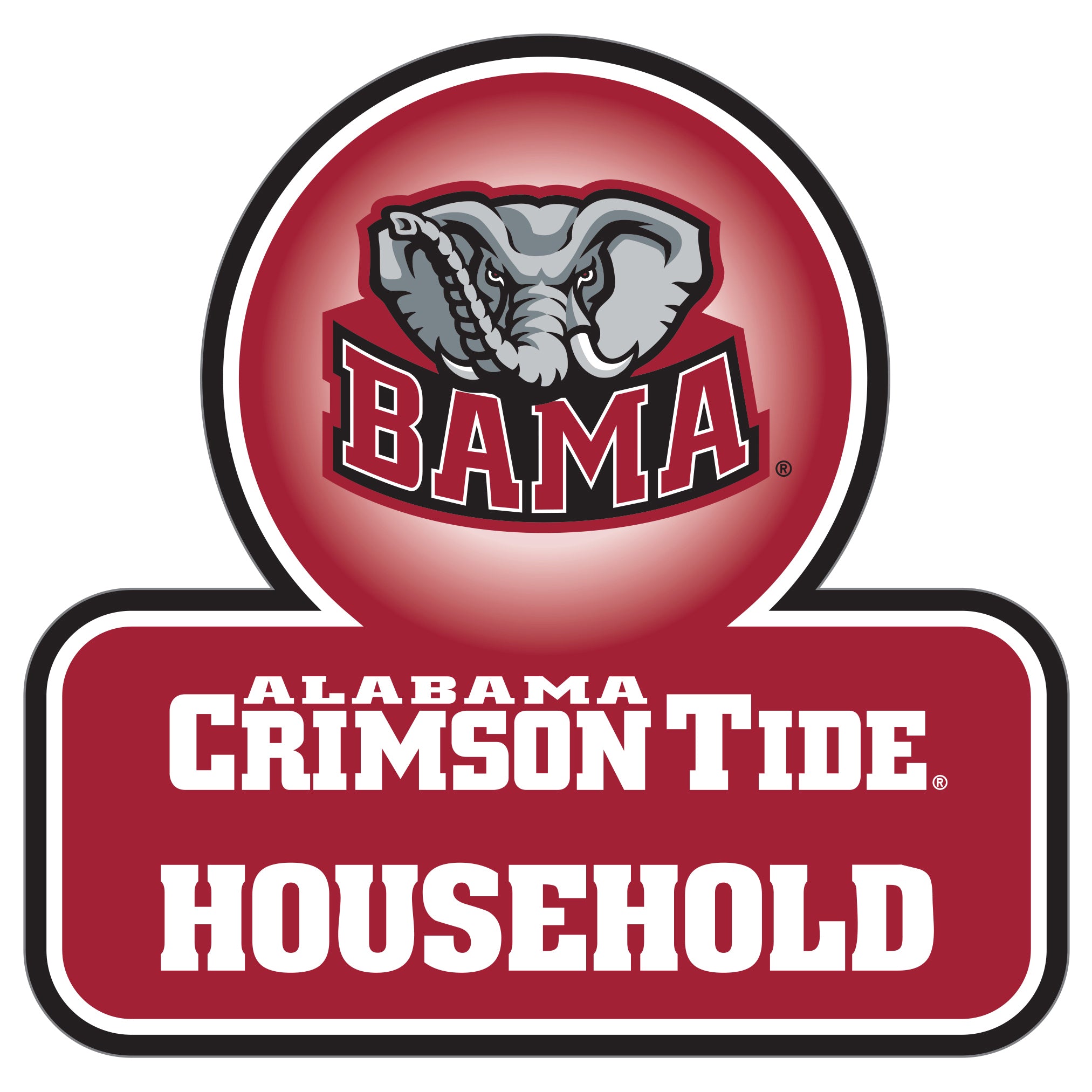 Alabama Crimson Tide Household Auto Decal