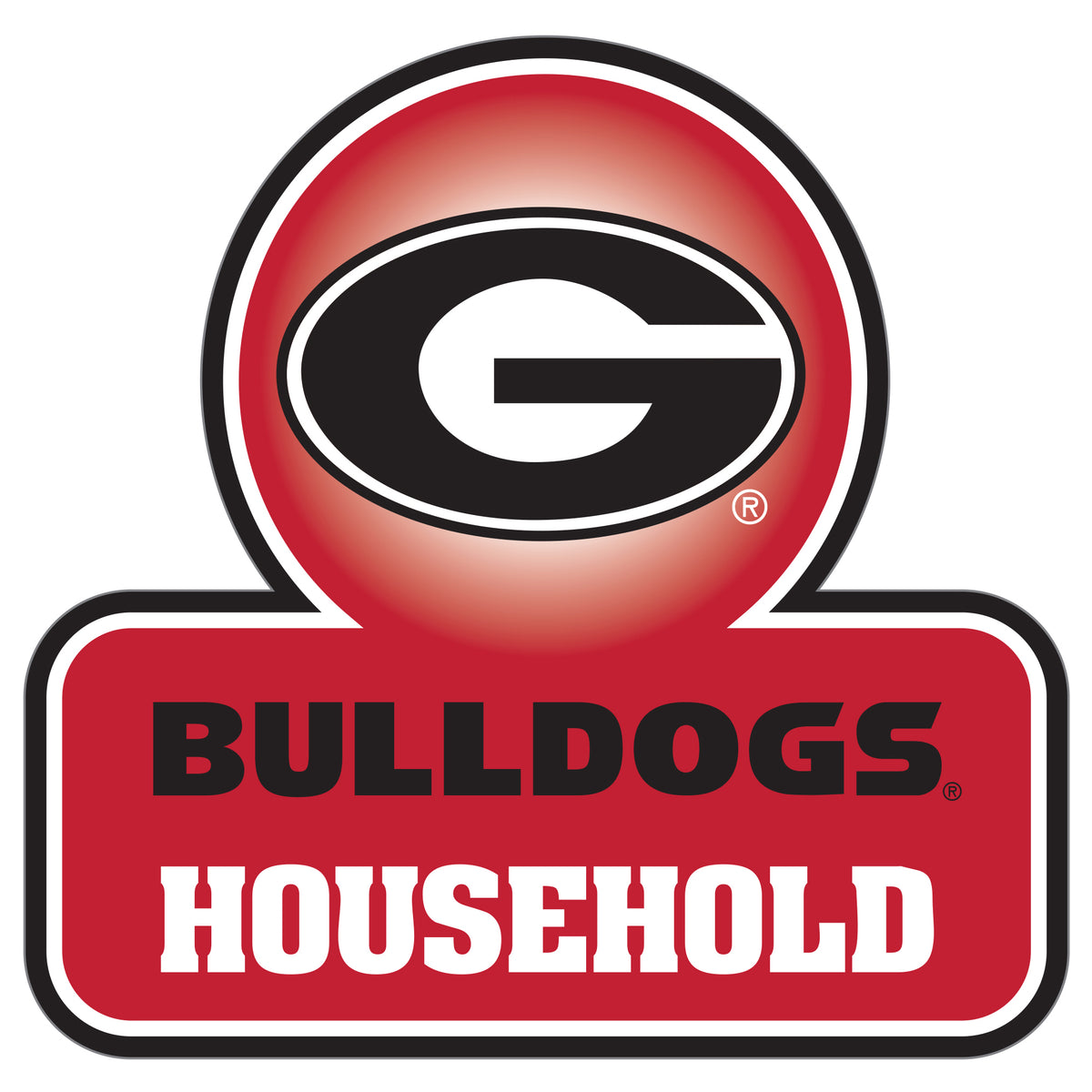 Georgia Bulldogs Household Auto Decal