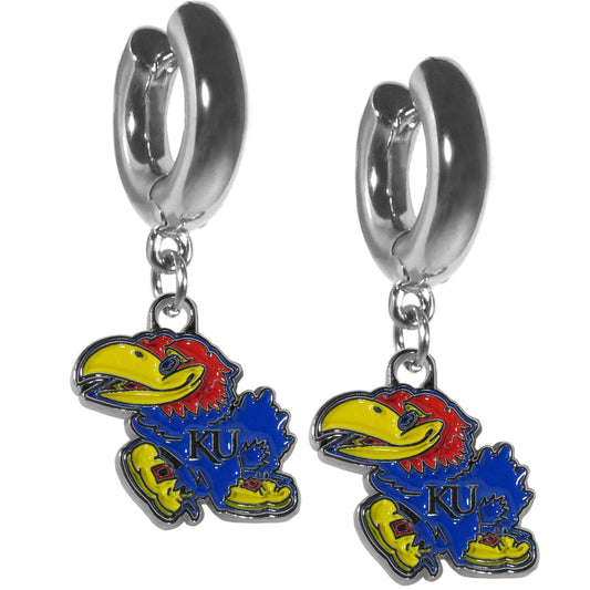 Kansas Jayhawks Huggie Hoop Earrings