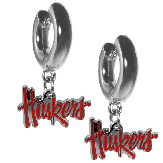 Nebraska Cornhuskers Huggie Hoop Earrings