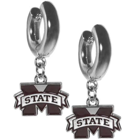 Mississippi St. Bulldogs Huggie Hoop Earrings