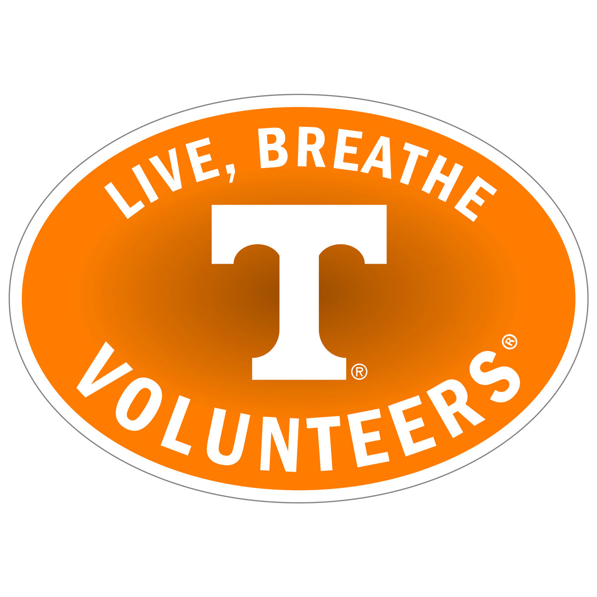 Calcomanía para automóvil con el mensaje Live-Breath de Tennessee Volunteers