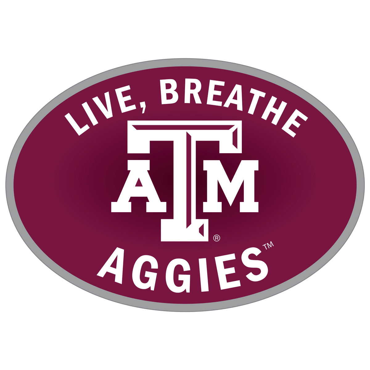 Calcomanía para auto con el logo de Texas A &amp; M Aggies Live-Breath