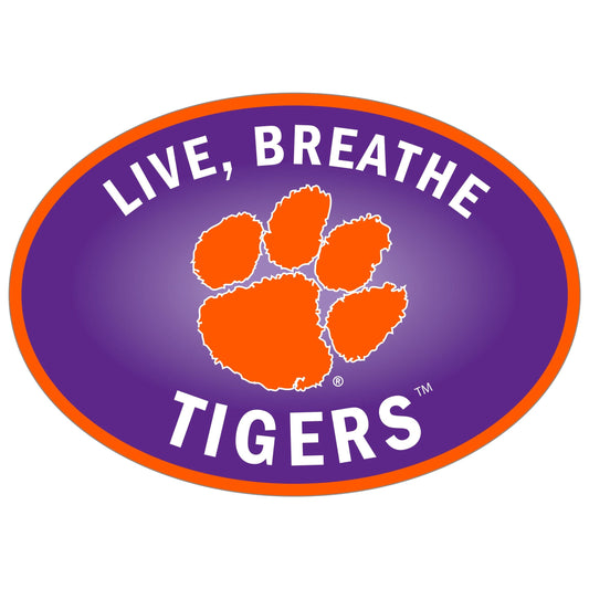 Calcomanía para auto con el logo de Clemson Tigers Live-Breath