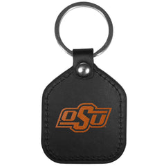 Oklahoma St. Cowboys Leather Square Key Chains