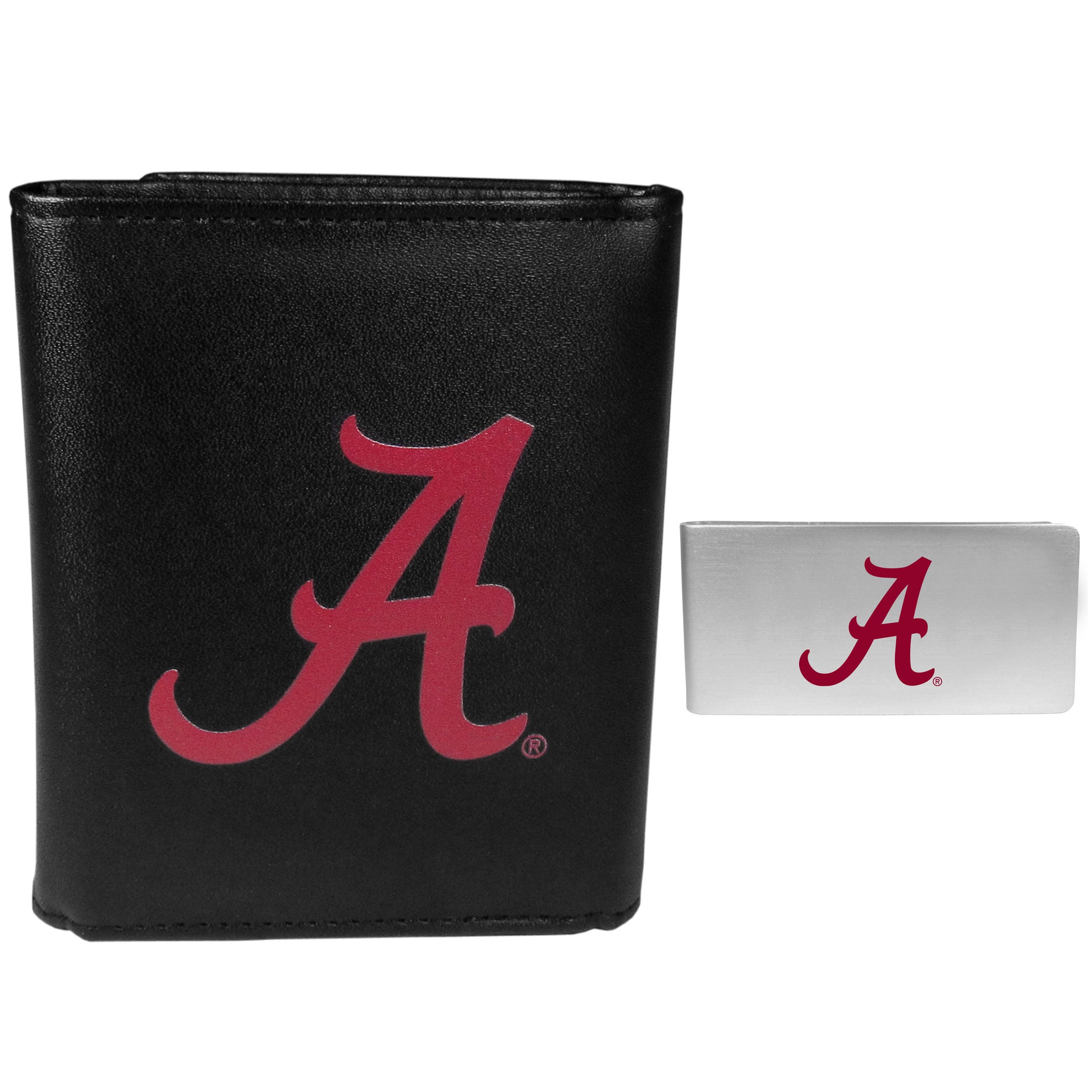 Alabama Crimson Tide Leather Tri-fold Wallet & Money Clip