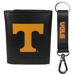 Tennessee Volunteers Leather Tri-fold Wallet & Strap Key Chain