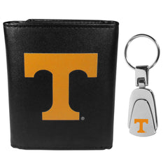 Tennessee Volunteers Leather Tri-fold Wallet & Steel Key Chain