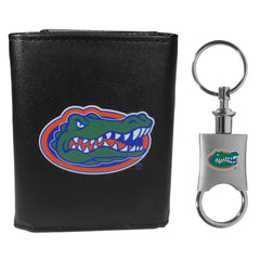 Florida Gators Leather Tri-fold Wallet & Valet Key Chain - Florida Gators