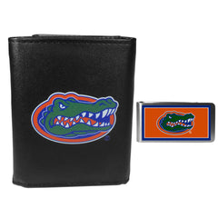 Florida Gators Leather Tri-fold Wallet & Color Money Clip