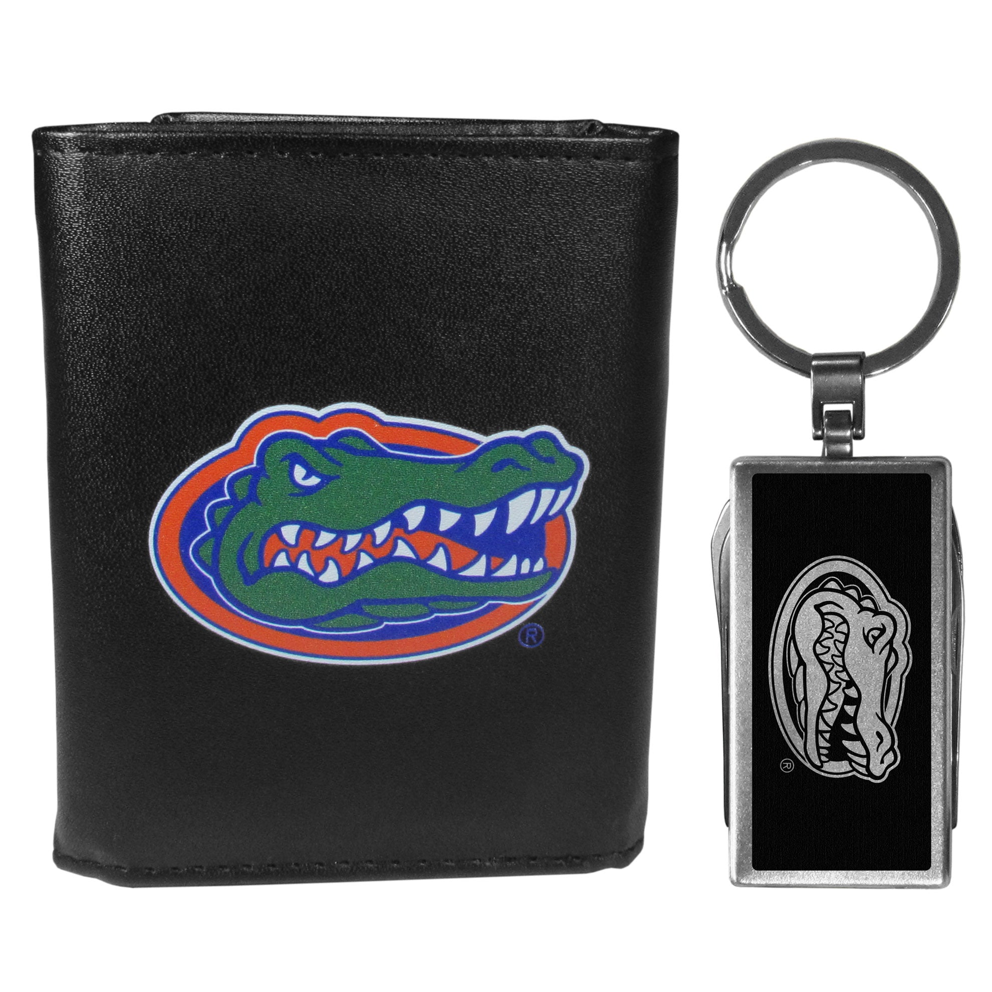 Florida Gators Leather Tri-fold Wallet & Multitool Key Chain