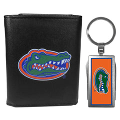 Florida Gators Leather Tri-fold Wallet & Multitool Key Chain Black