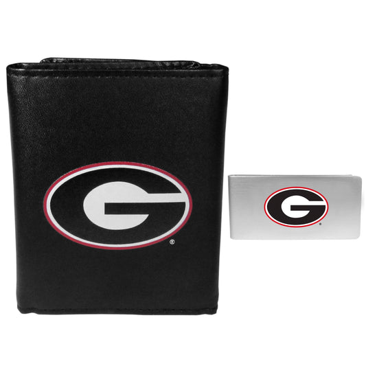 Georgia Bulldogs Leather Tri-fold Wallet & Money Clip