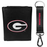 Georgia Bulldogs Leather Tri-fold Wallet & Strap Key Chain