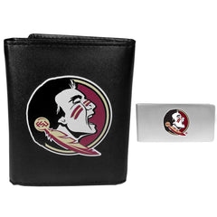 Florida St. Seminoles Leather Tri-fold Wallet & Money Clip