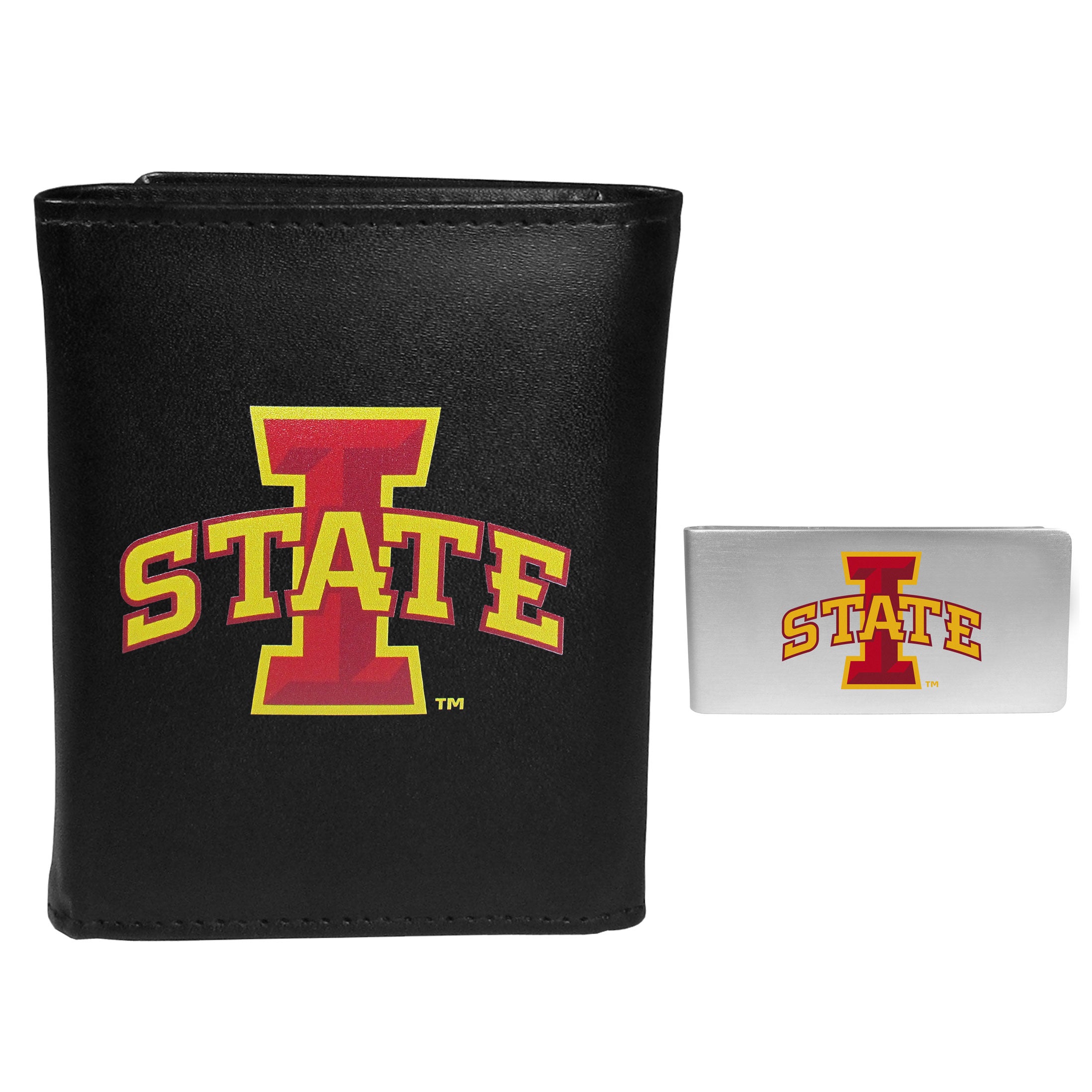 Iowa St. Cyclones Leather Tri-fold Wallet & Money Clip