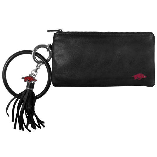 Cartera con pulsera de cuero de los Arkansas Razorbacks para mujer